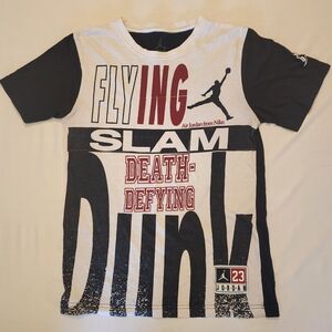 Jordan Kids Flying Slam Tee - Black, White, Red